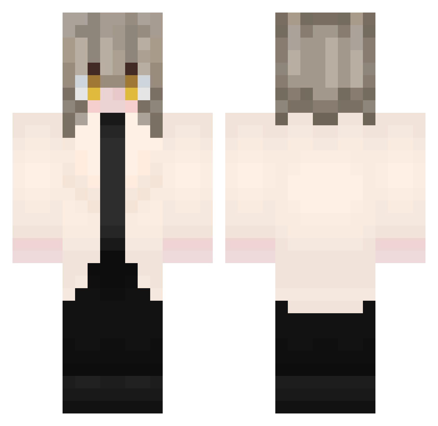 wolfW14 Minecraft skin, front and back view