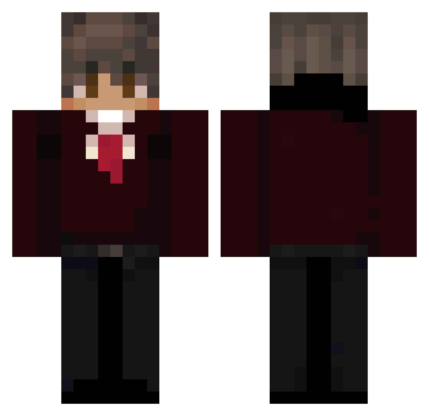 Loebas010 Minecraft skin, front and back view