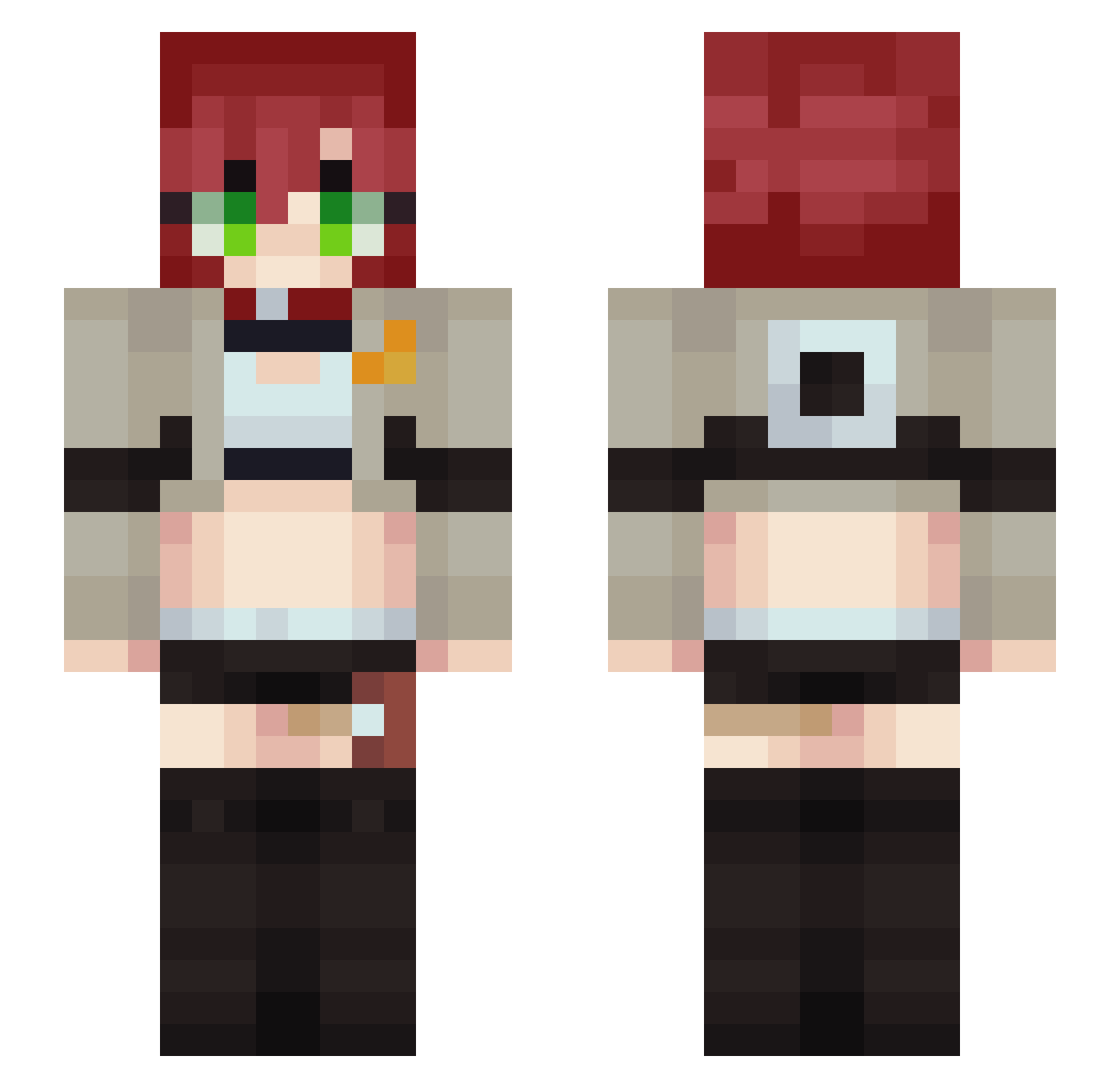 Vegito99 Minecraft skin, front and back view