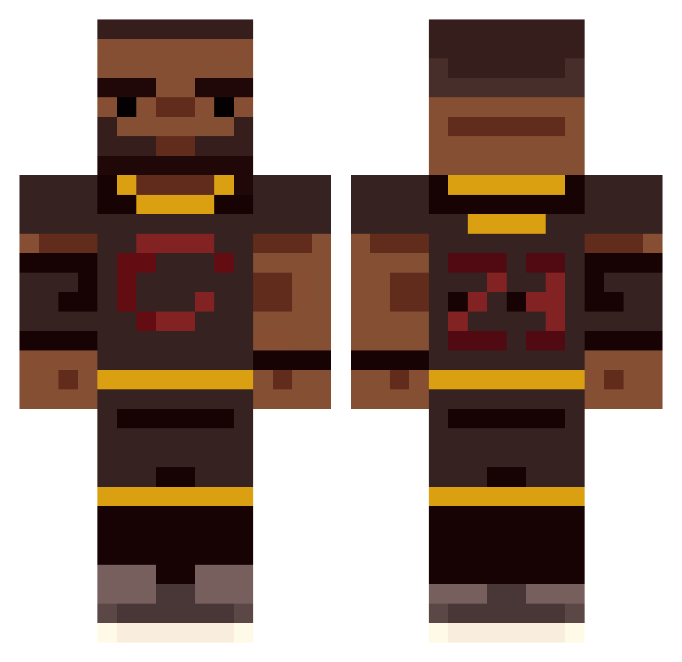 AntoooZ Minecraft skin, front and back view