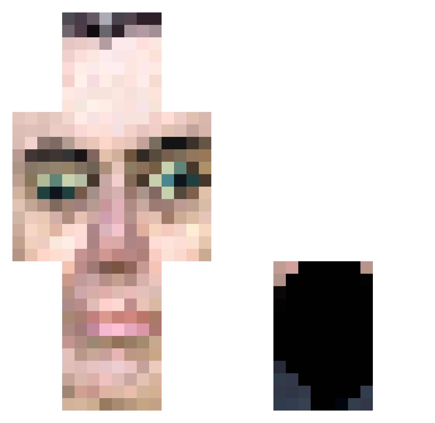 wotek11o Minecraft skin, front and back view