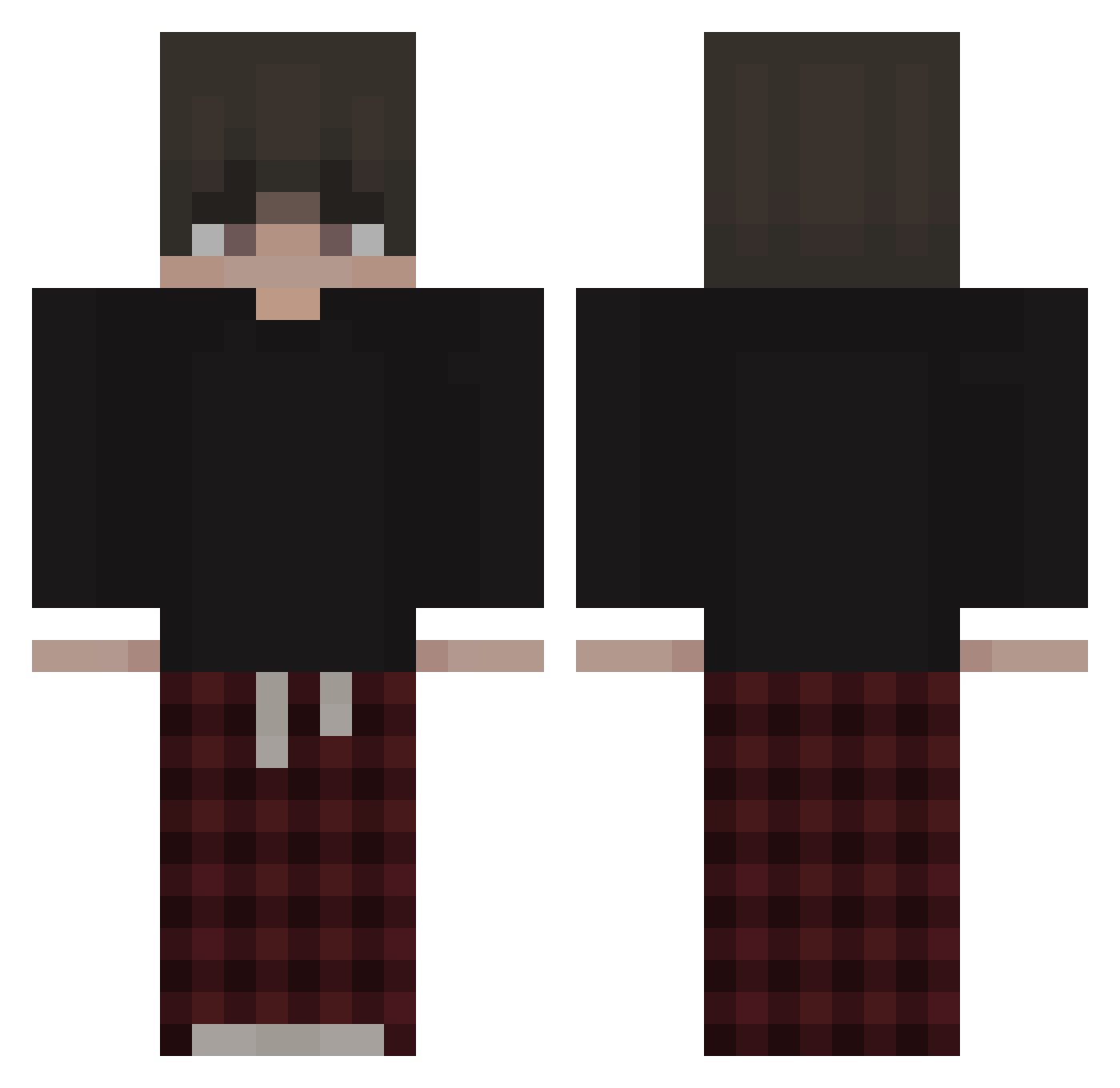 Sasuke_len Minecraft skin, front and back view