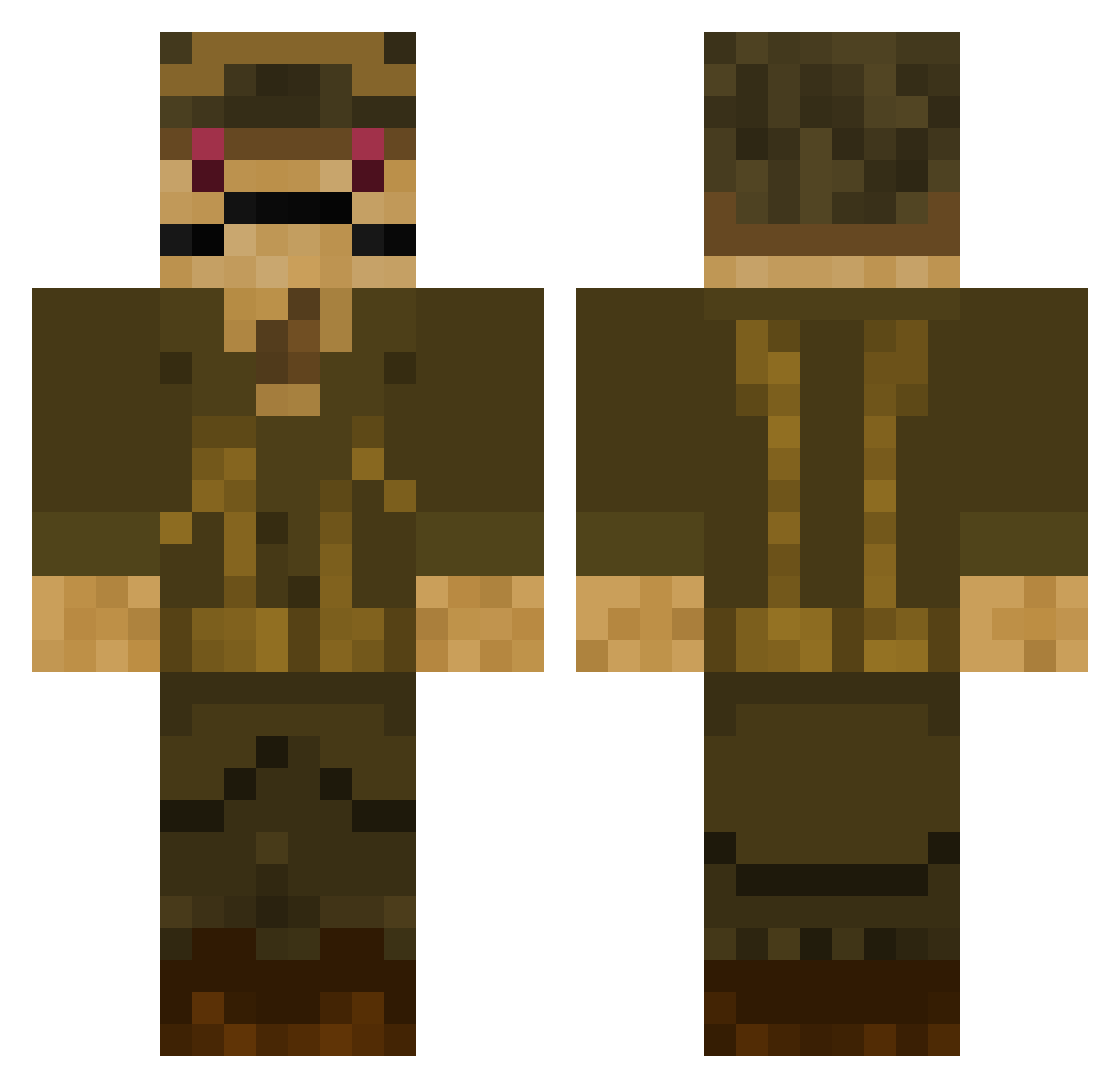 Sekont Minecraft skin, front and back view