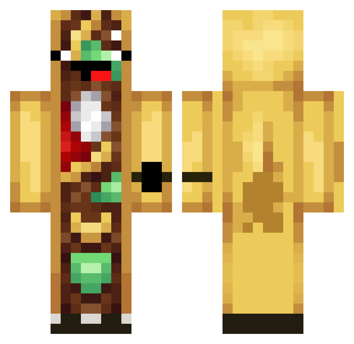 Tr8xie Minecraft skin, front and back view