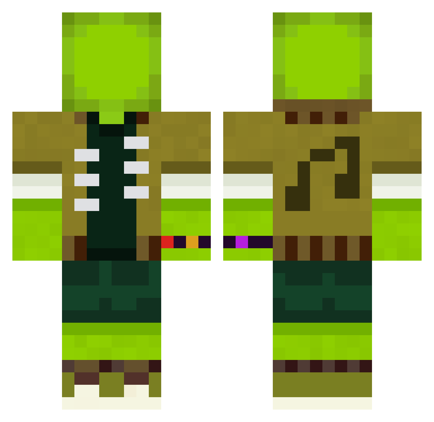 Rain3dits Minecraft skin, front and back view