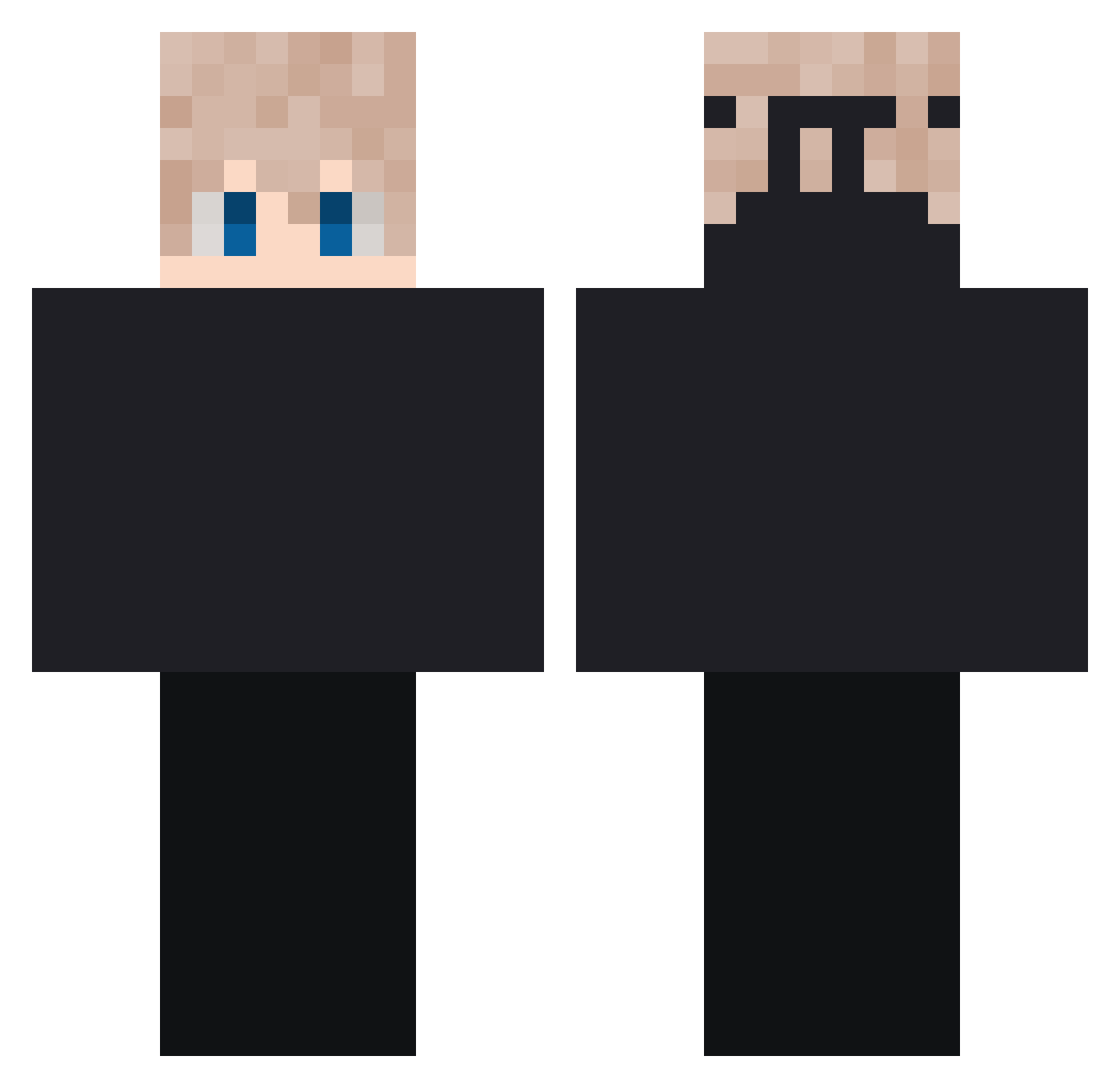 Montir Minecraft skin, front and back view