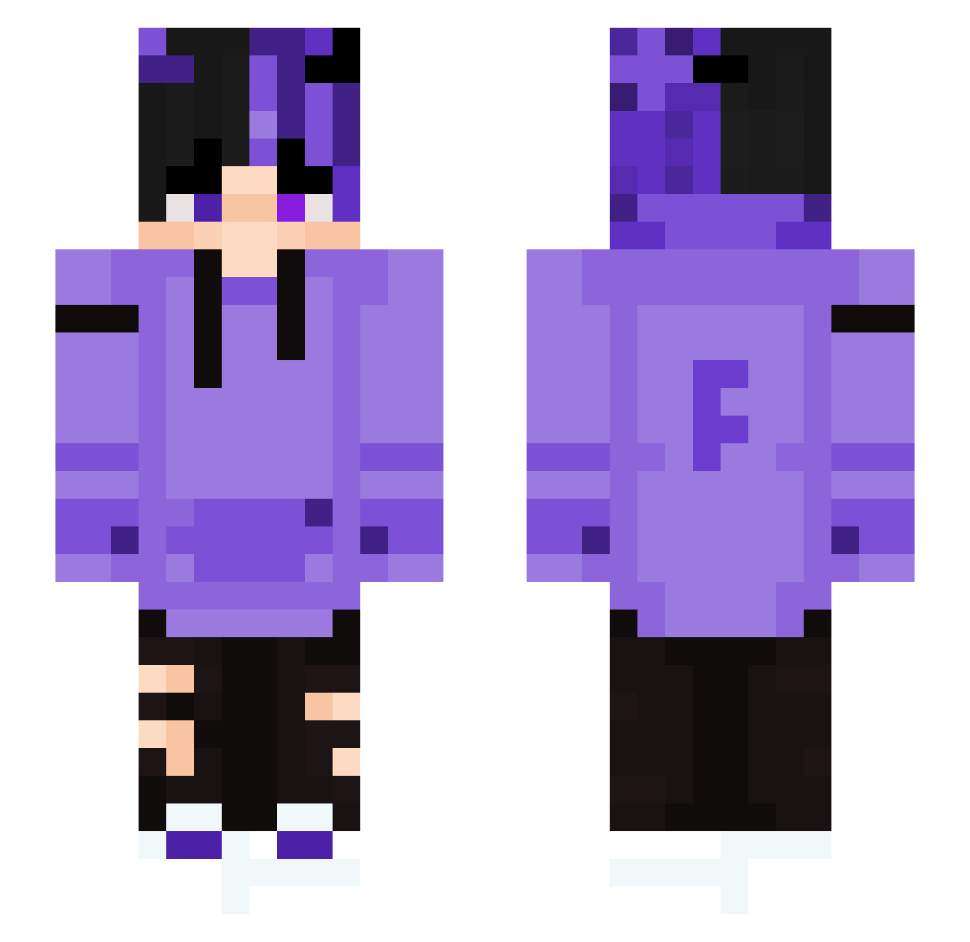 Rankew12 Minecraft skin, front and back view