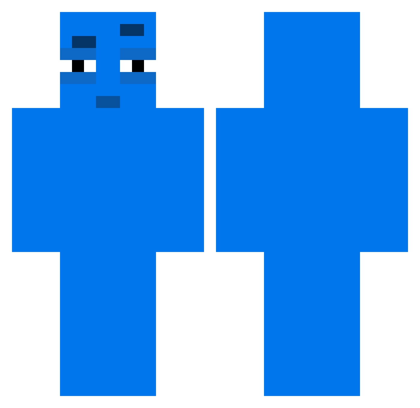 Cyan_Nyx Minecraft skin, front and back view