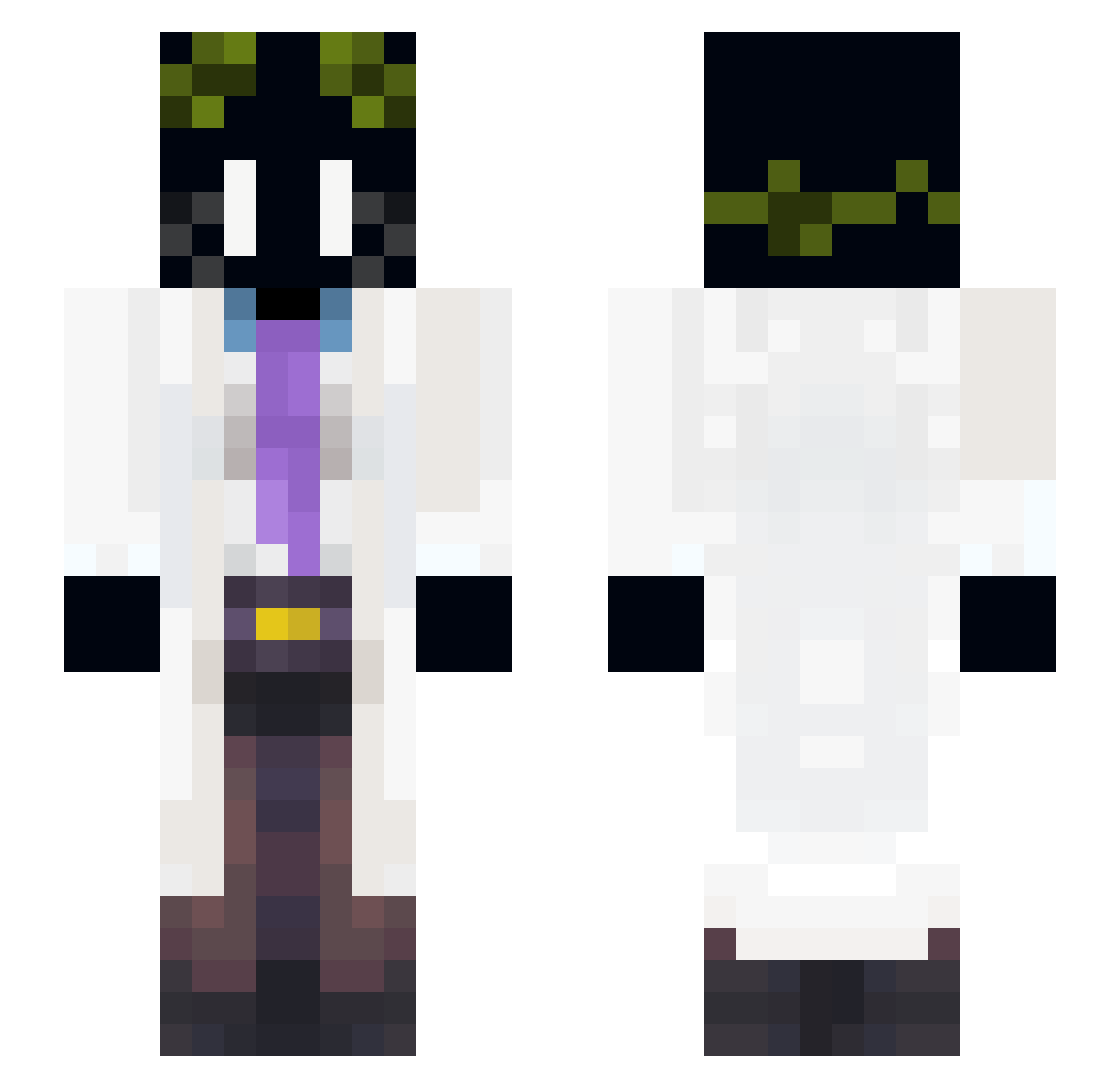 HermesTraveler Minecraft skin, front and back view