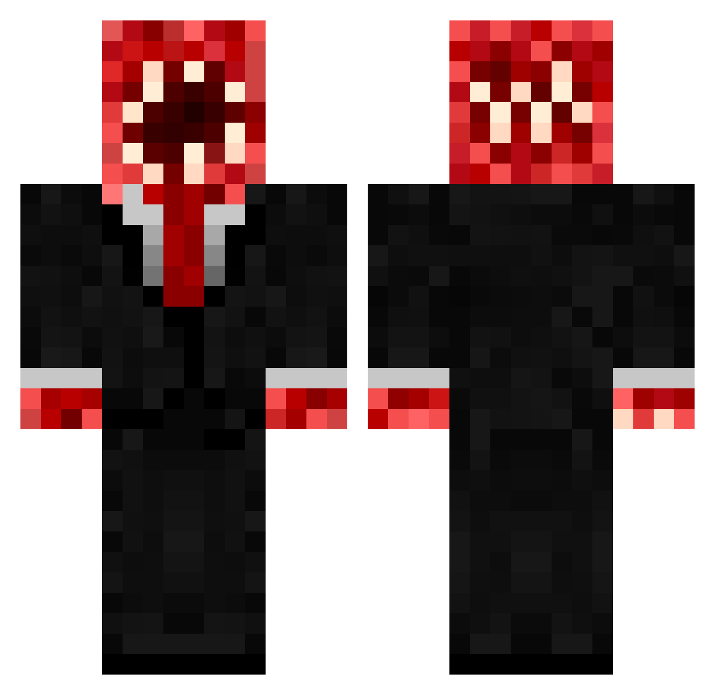 zsid Minecraft skin, front and back view