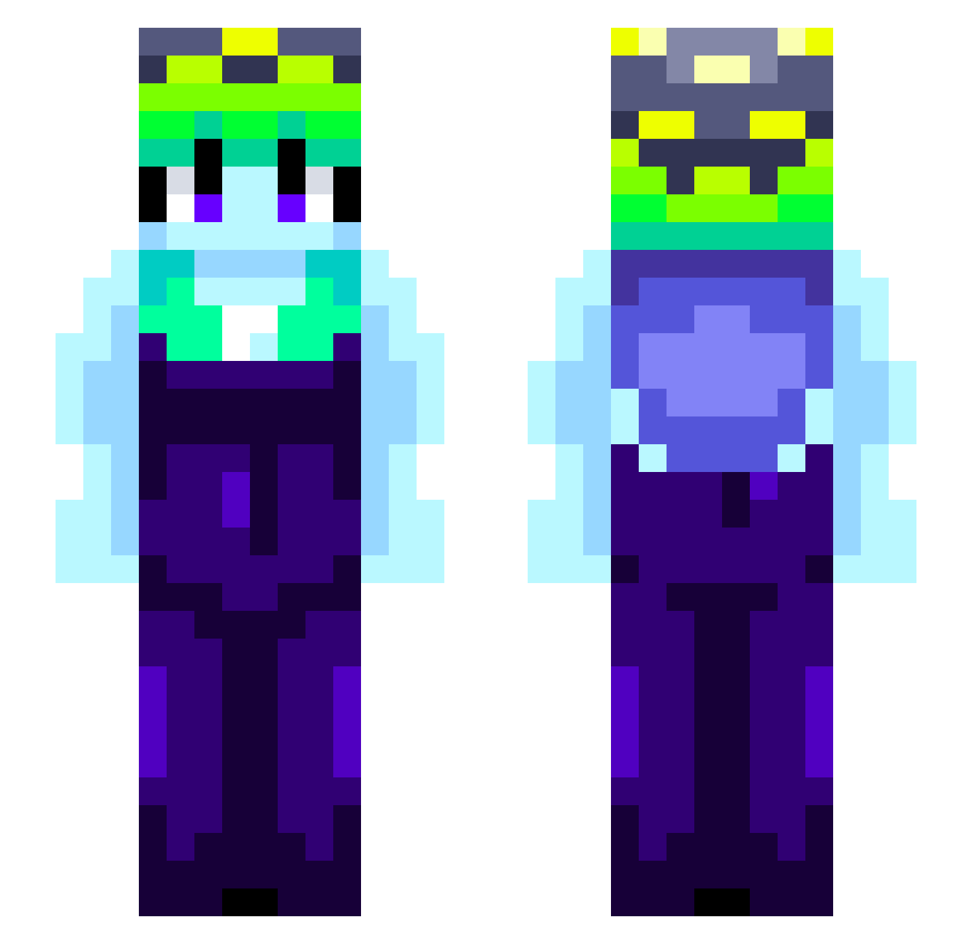 SomePerson12345 Minecraft skin, front and back view