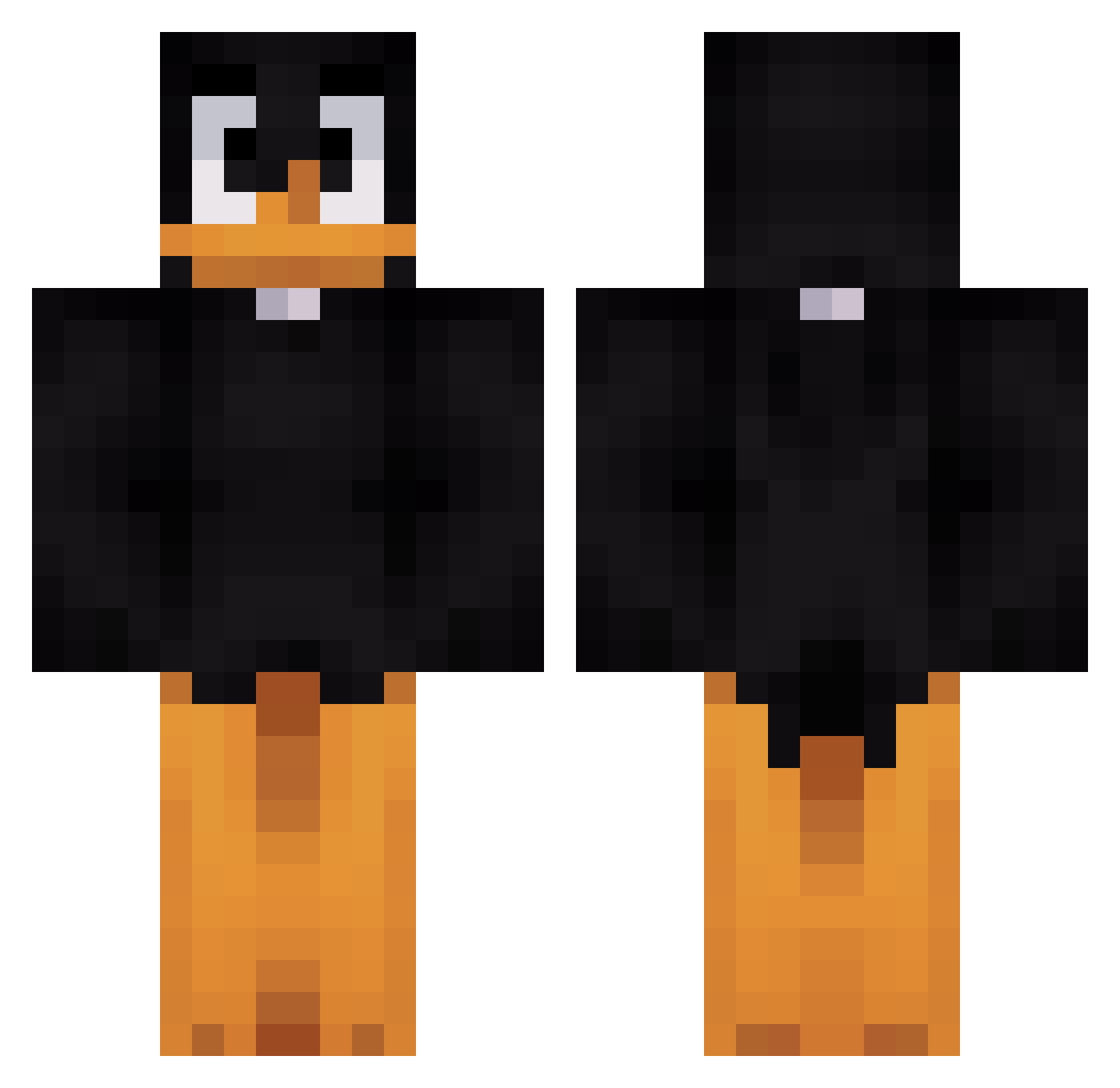 Tempxrary Minecraft skin, front and back view