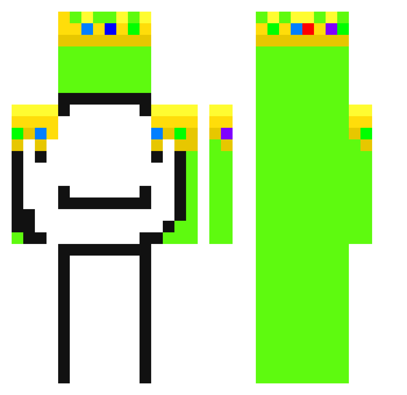 Xsimens7ren Minecraft skin, front and back view