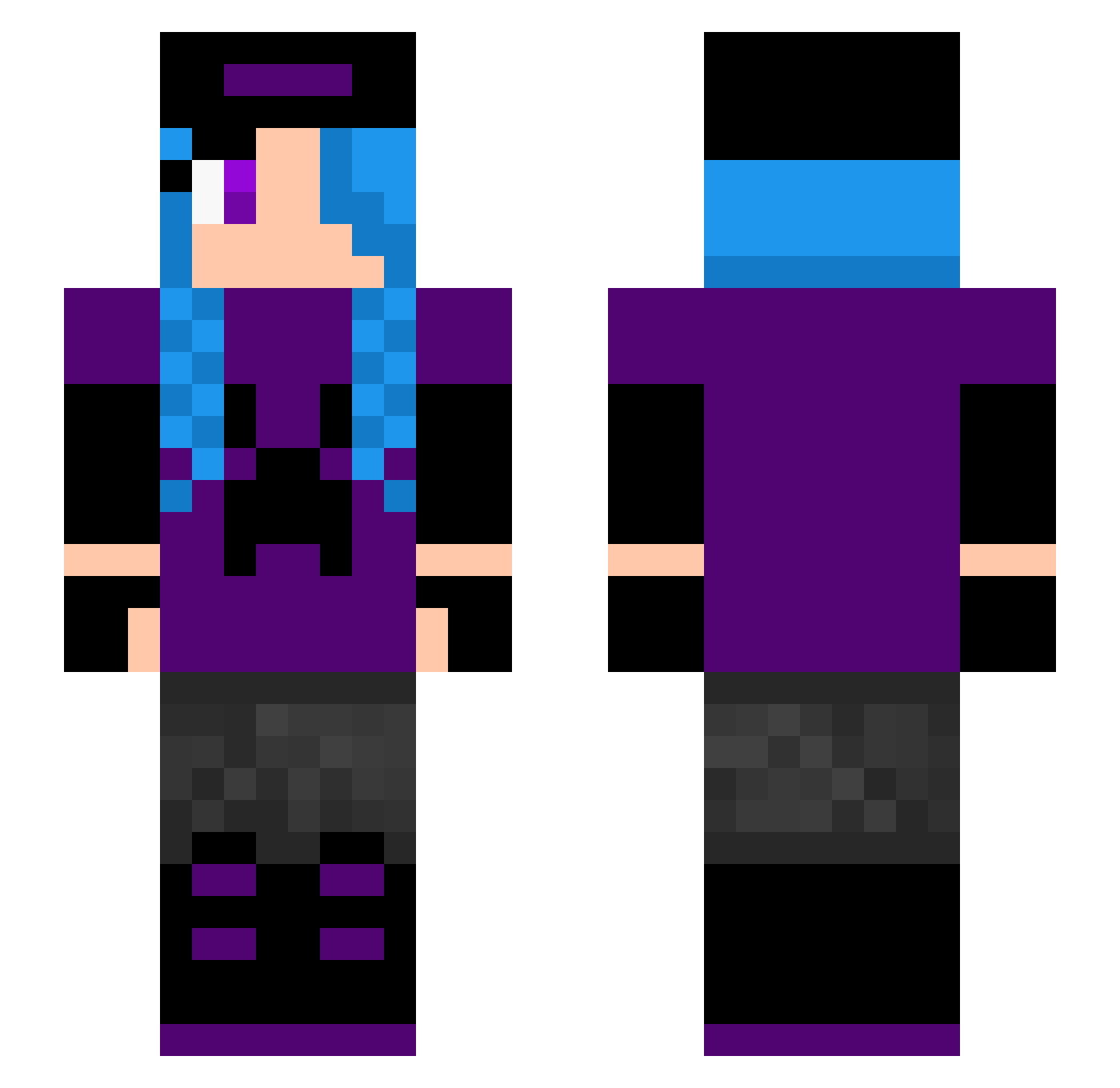 Kat_Hydroblade Minecraft skin, front and back view