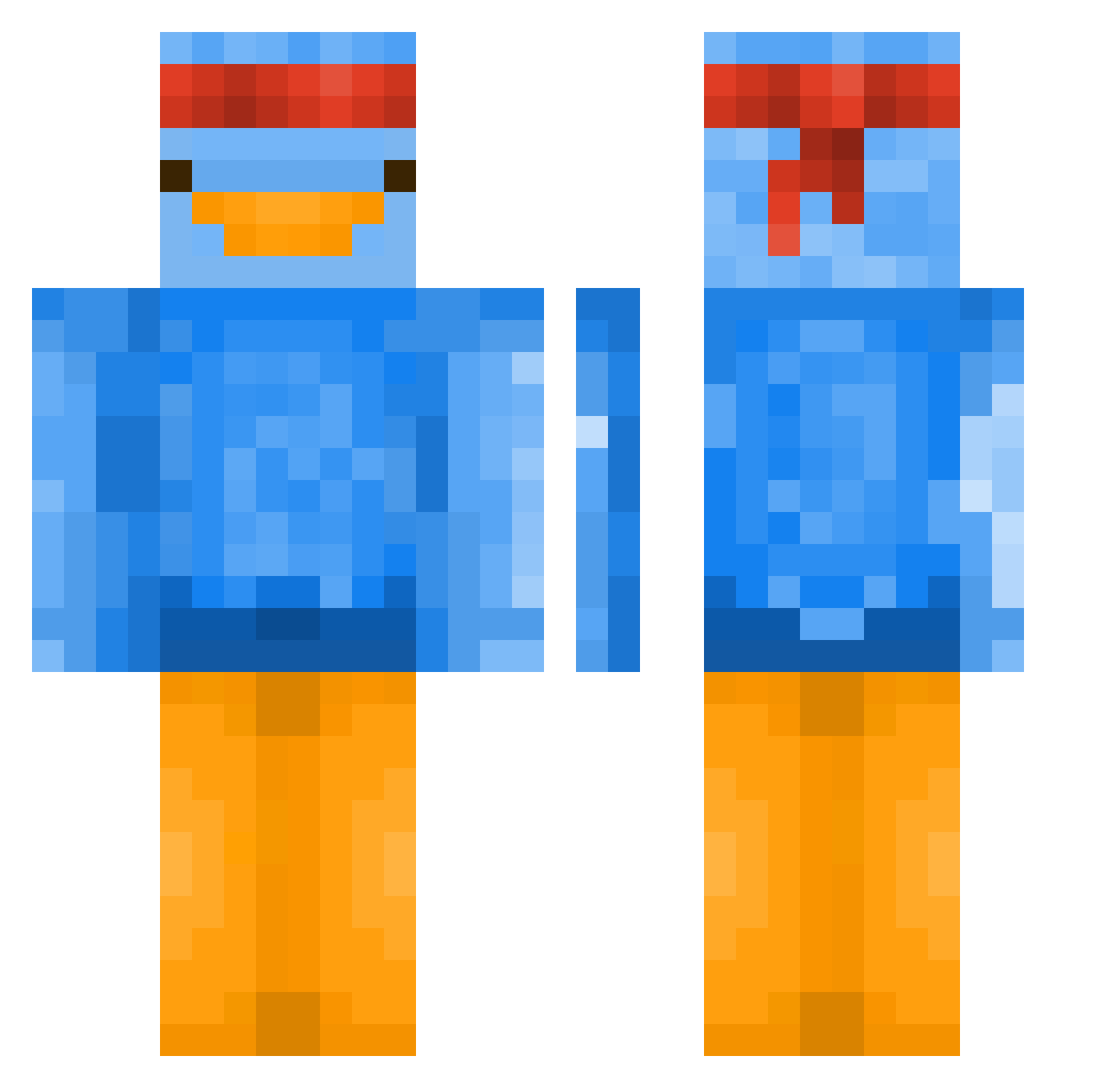 WeinerDawg1561 Minecraft skin, front and back view