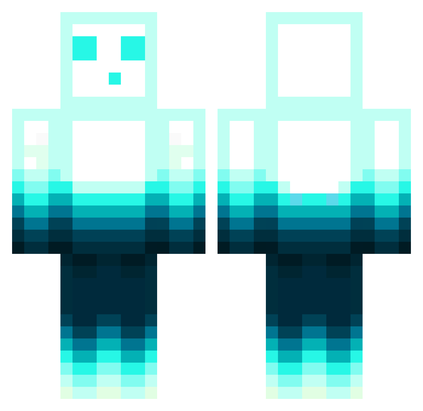 Abrandoned Minecraft skin, front and back view