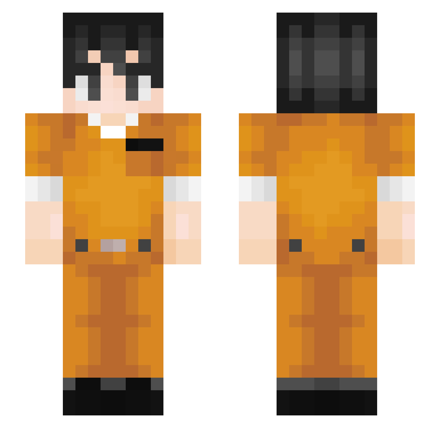 Nickalas Minecraft skin, front and back view