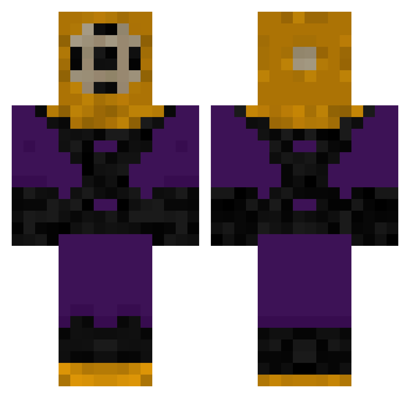 barrowful Minecraft skin, front and back view