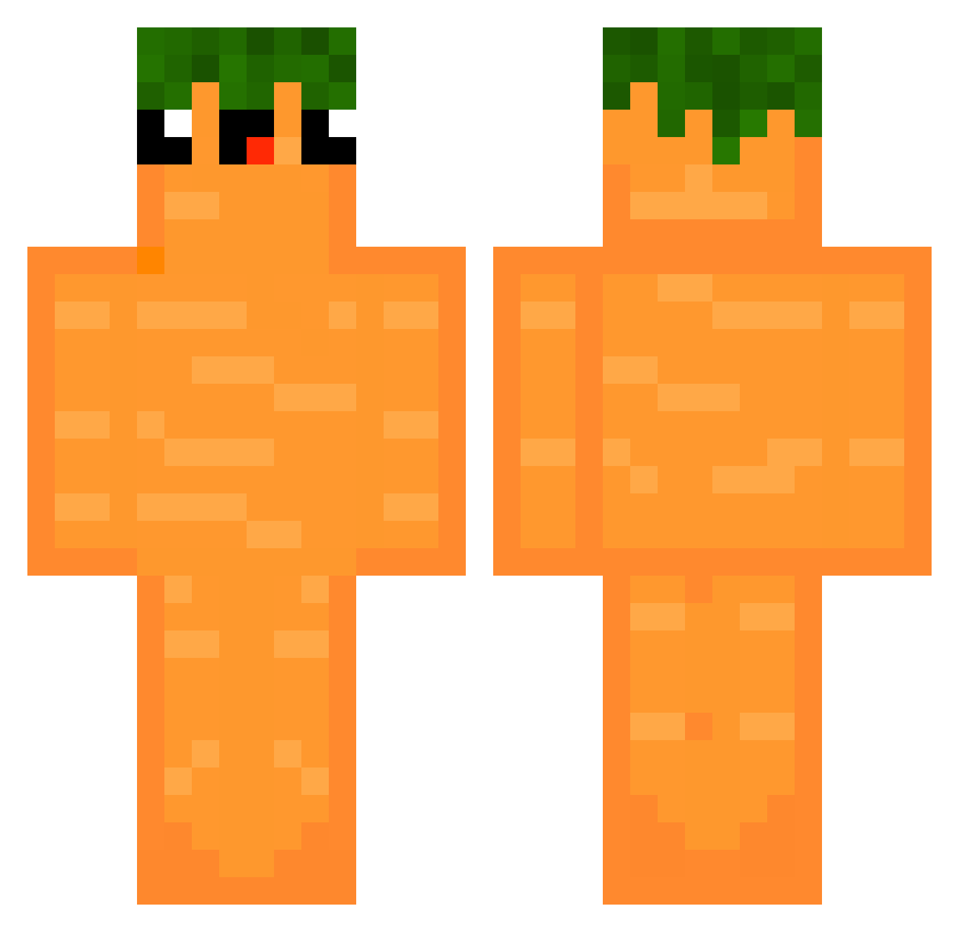 Drkhu Minecraft skin, front and back view