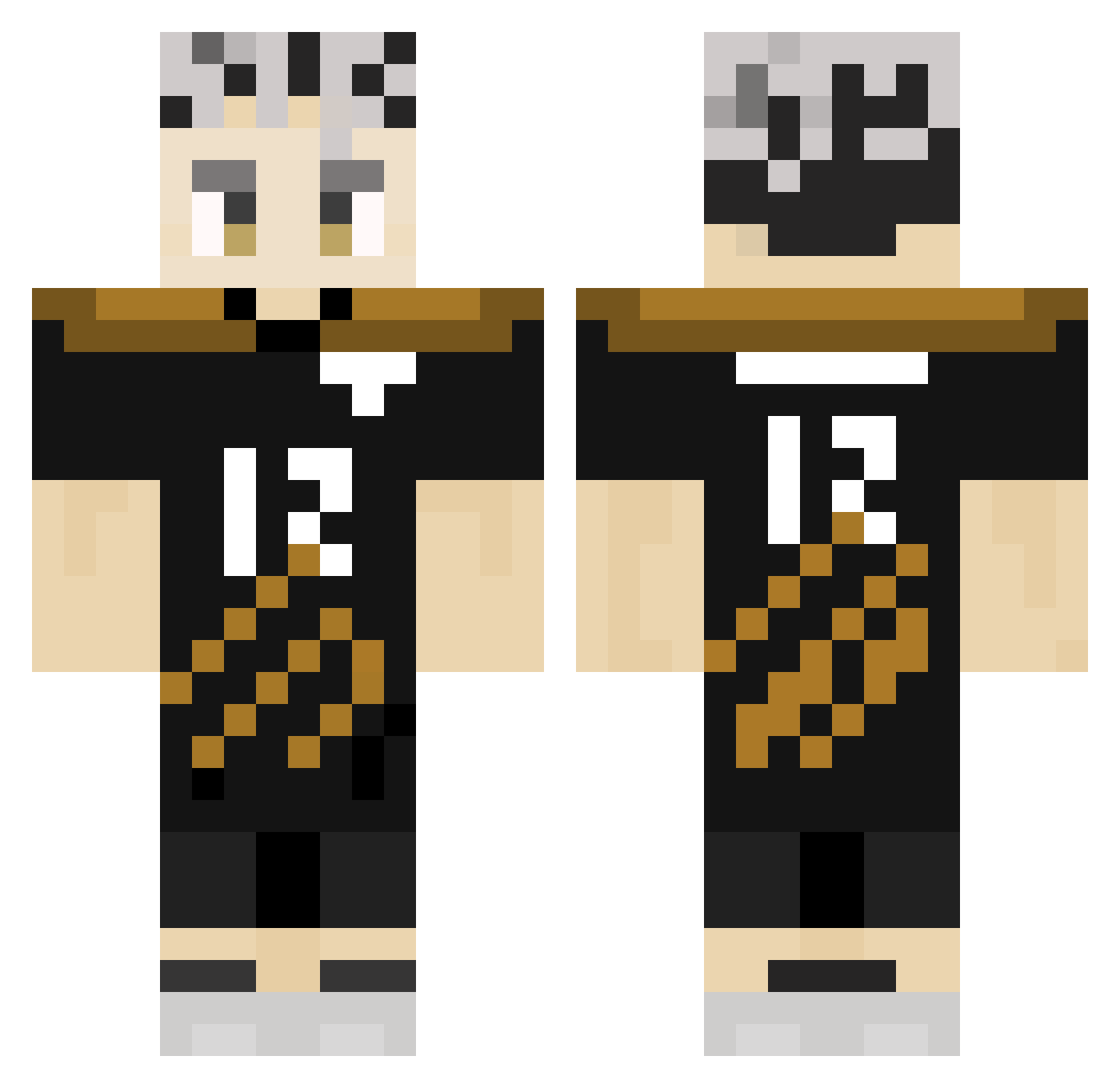 weelks Minecraft skin, front and back view