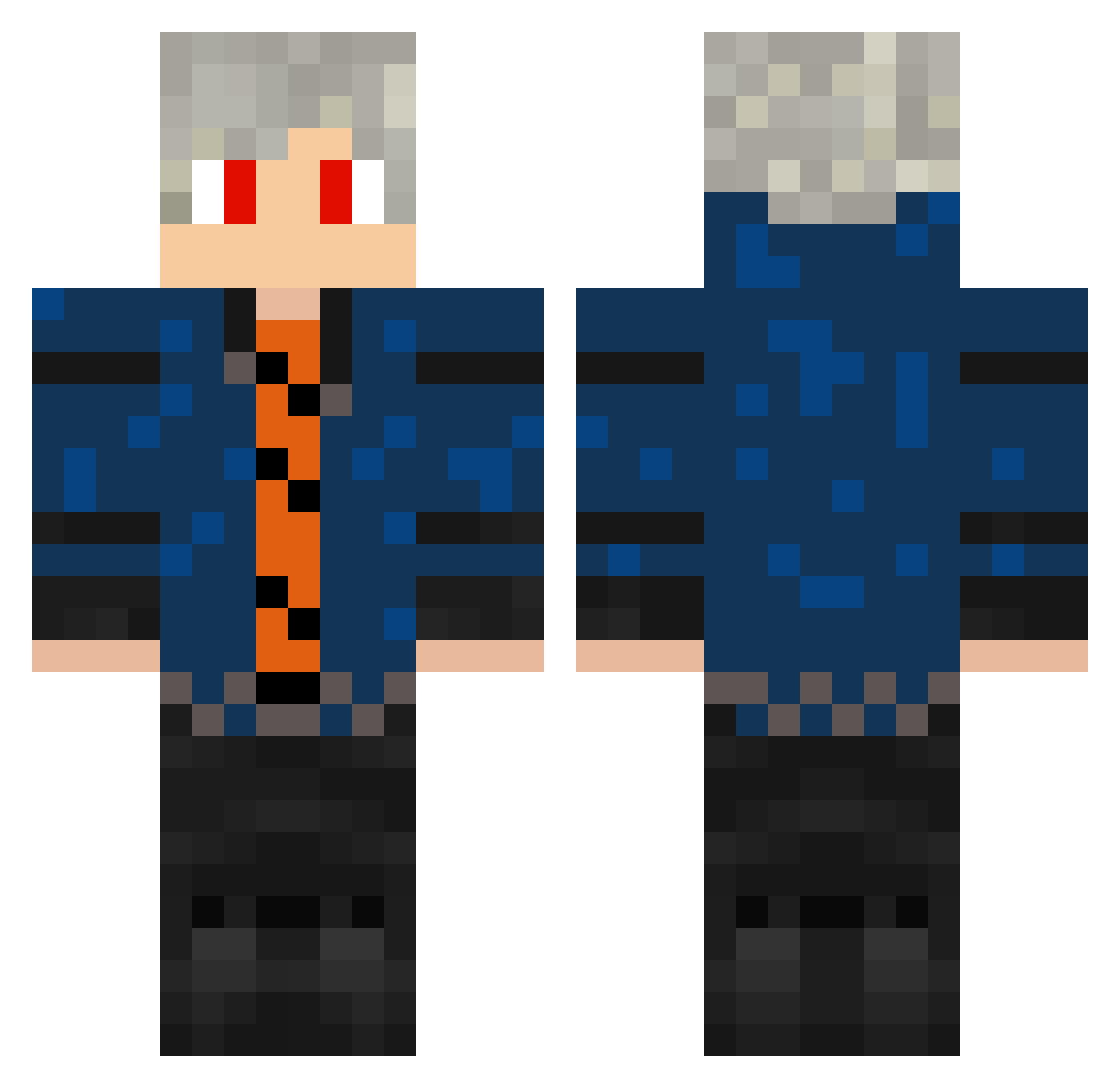 Kamisenshi Minecraft skin, front and back view