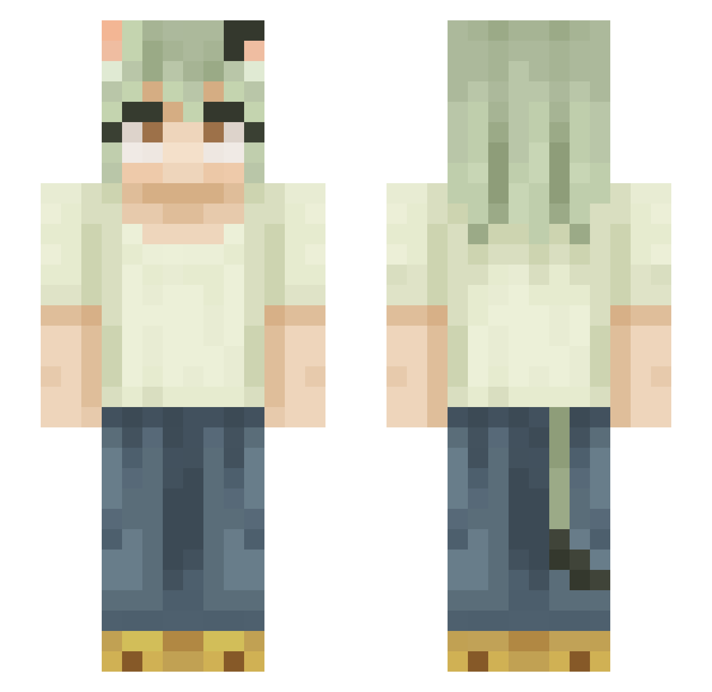 kirikaa Minecraft skin, front and back view