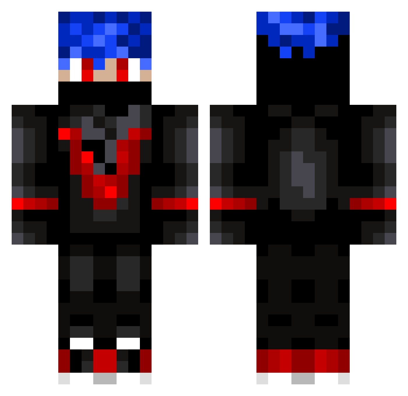 XtraWEalth Minecraft skin, front and back view