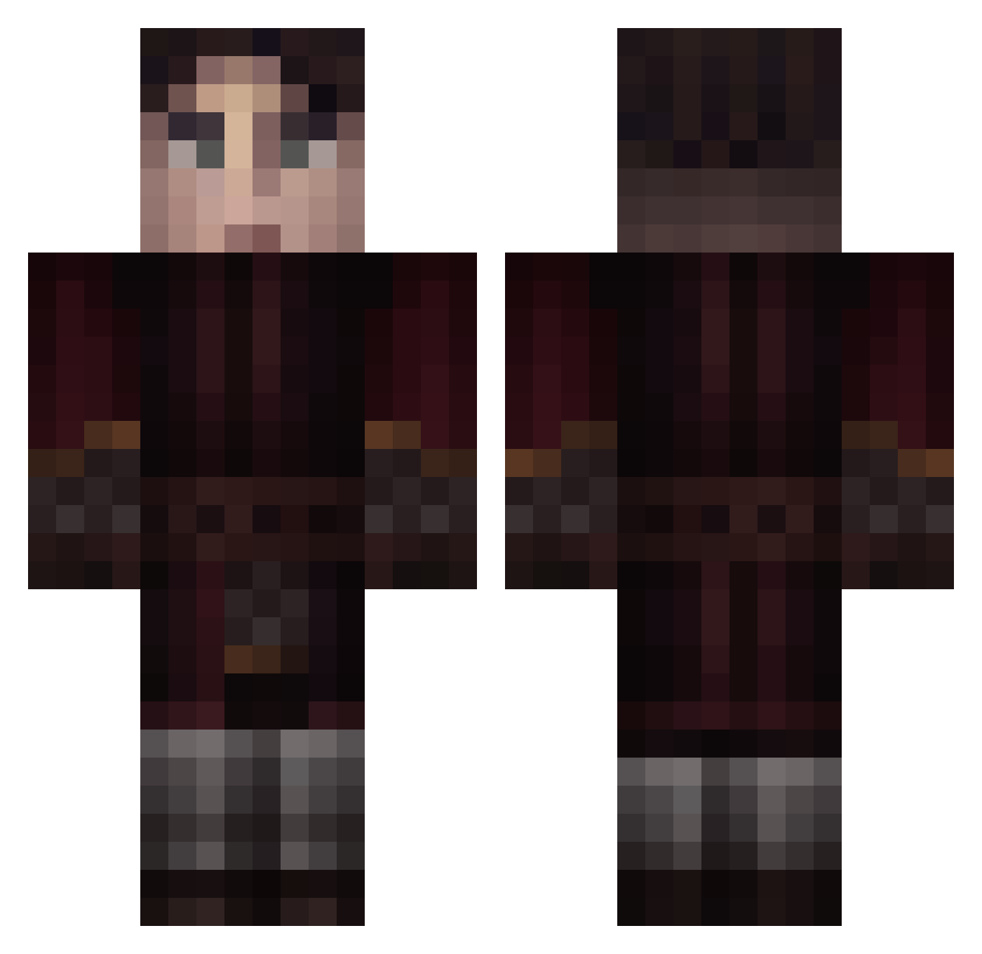 Tide1 Minecraft skin, front and back view