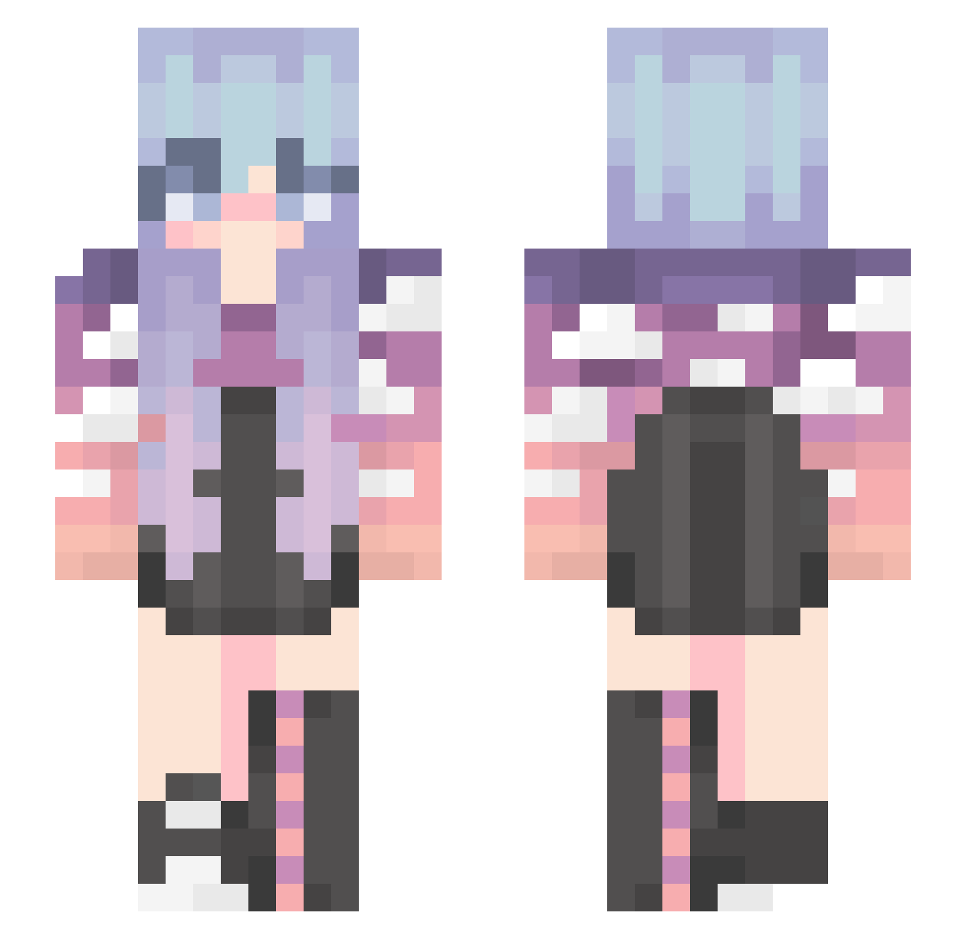 AstralHorizon42 Minecraft skin, front and back view