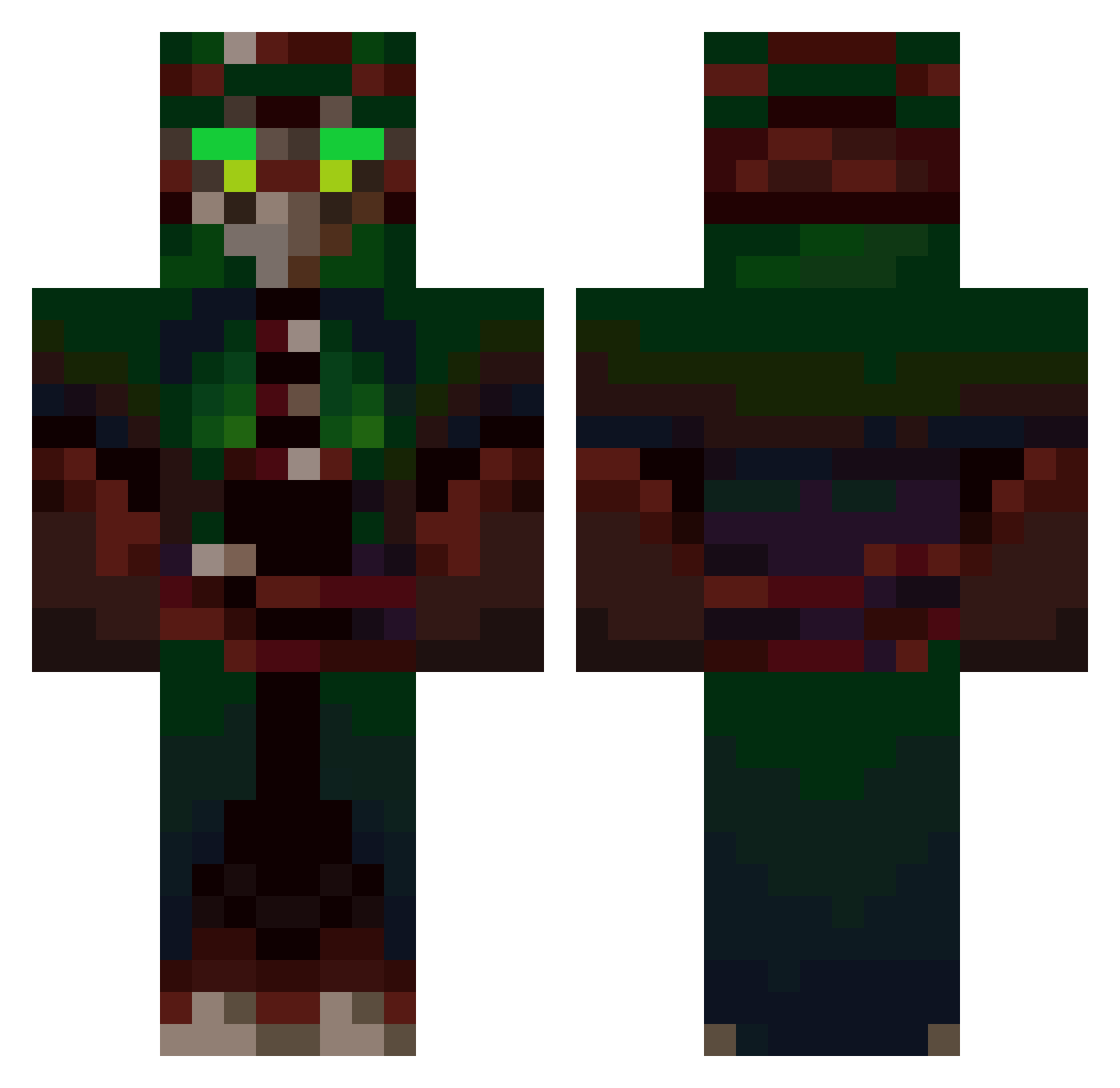 Adetunde Minecraft skin, front and back view