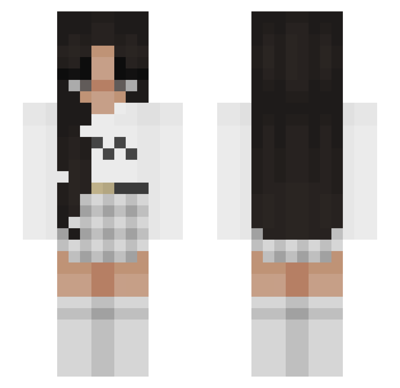 Dawnjesseyjames Minecraft skin, front and back view