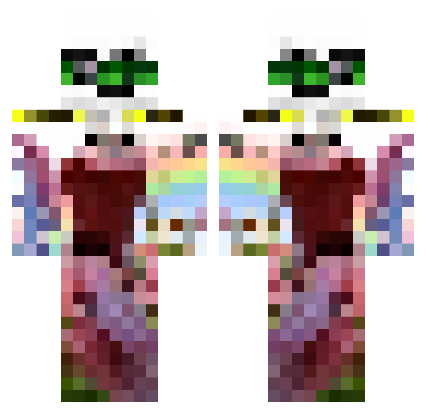 bryuGOD Minecraft skin, front and back view