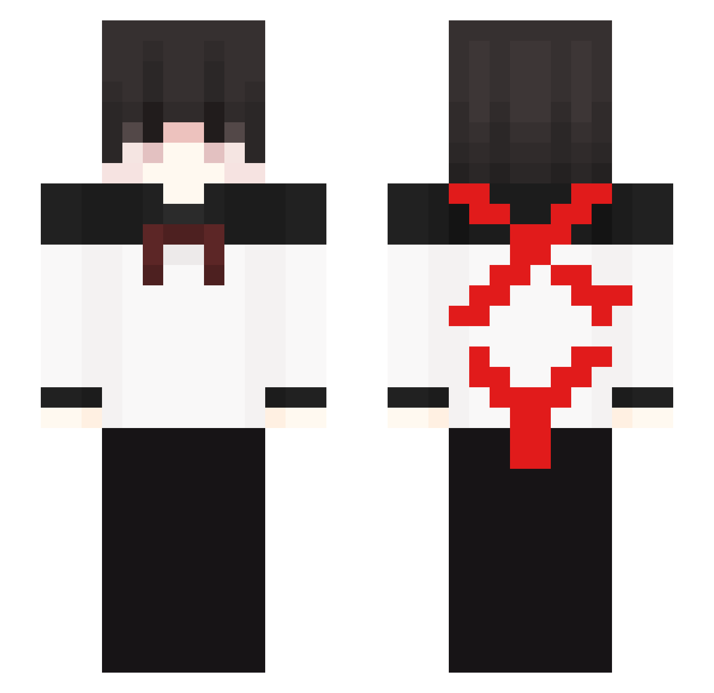 Xylan Minecraft skin, front and back view
