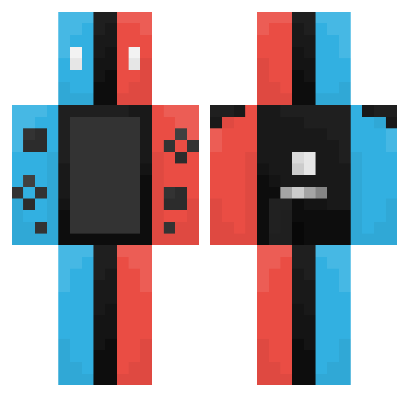 SwitchOLED Minecraft skin, front and back view