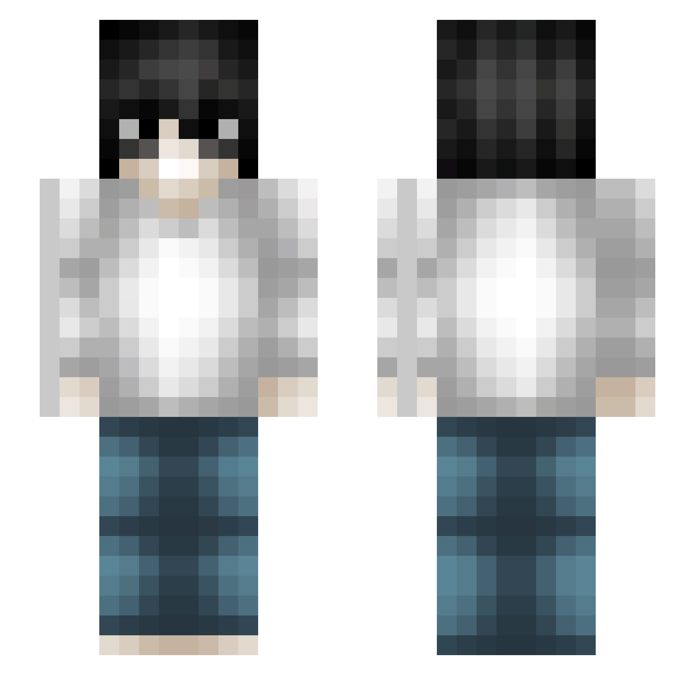 Lightning1oo Minecraft skin, front and back view