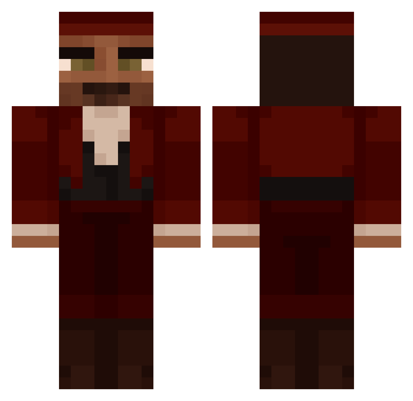 Absinthe Minecraft skin, front and back view