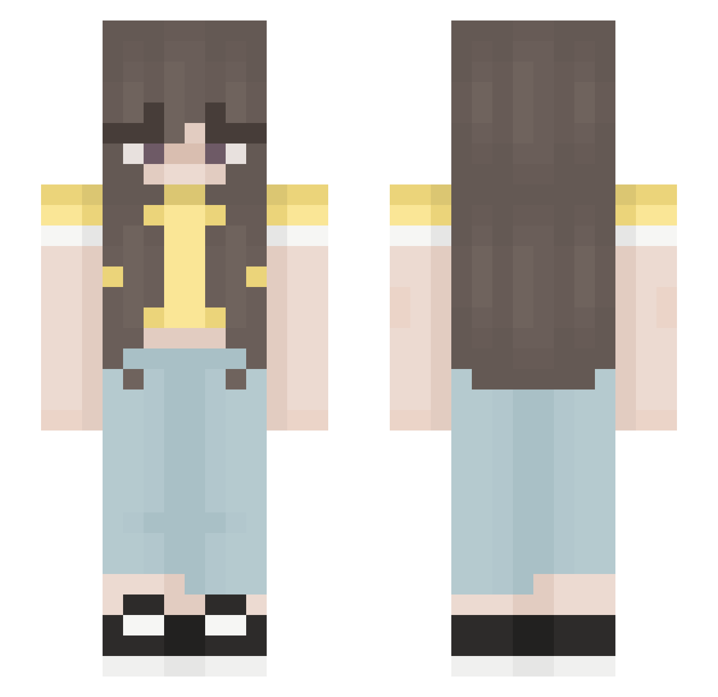 daynaplayzz Minecraft skin, front and back view