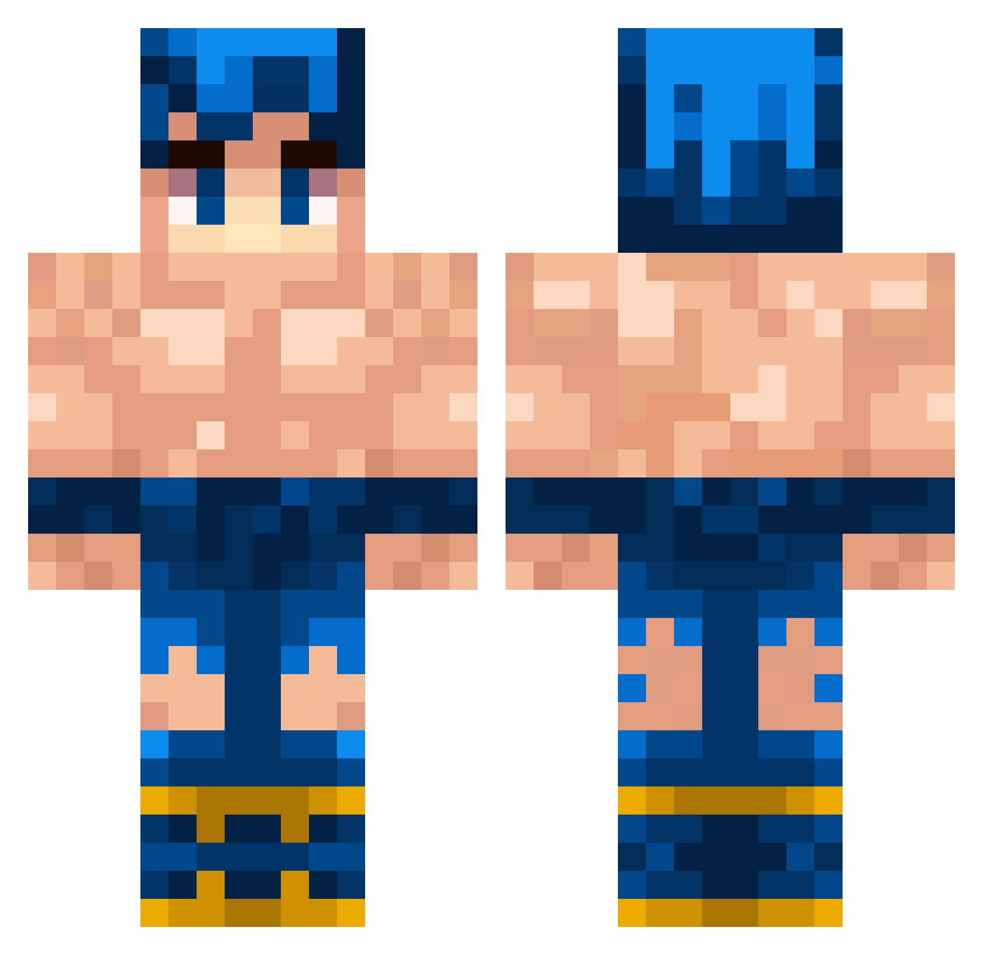 Angele Minecraft skin, front and back view