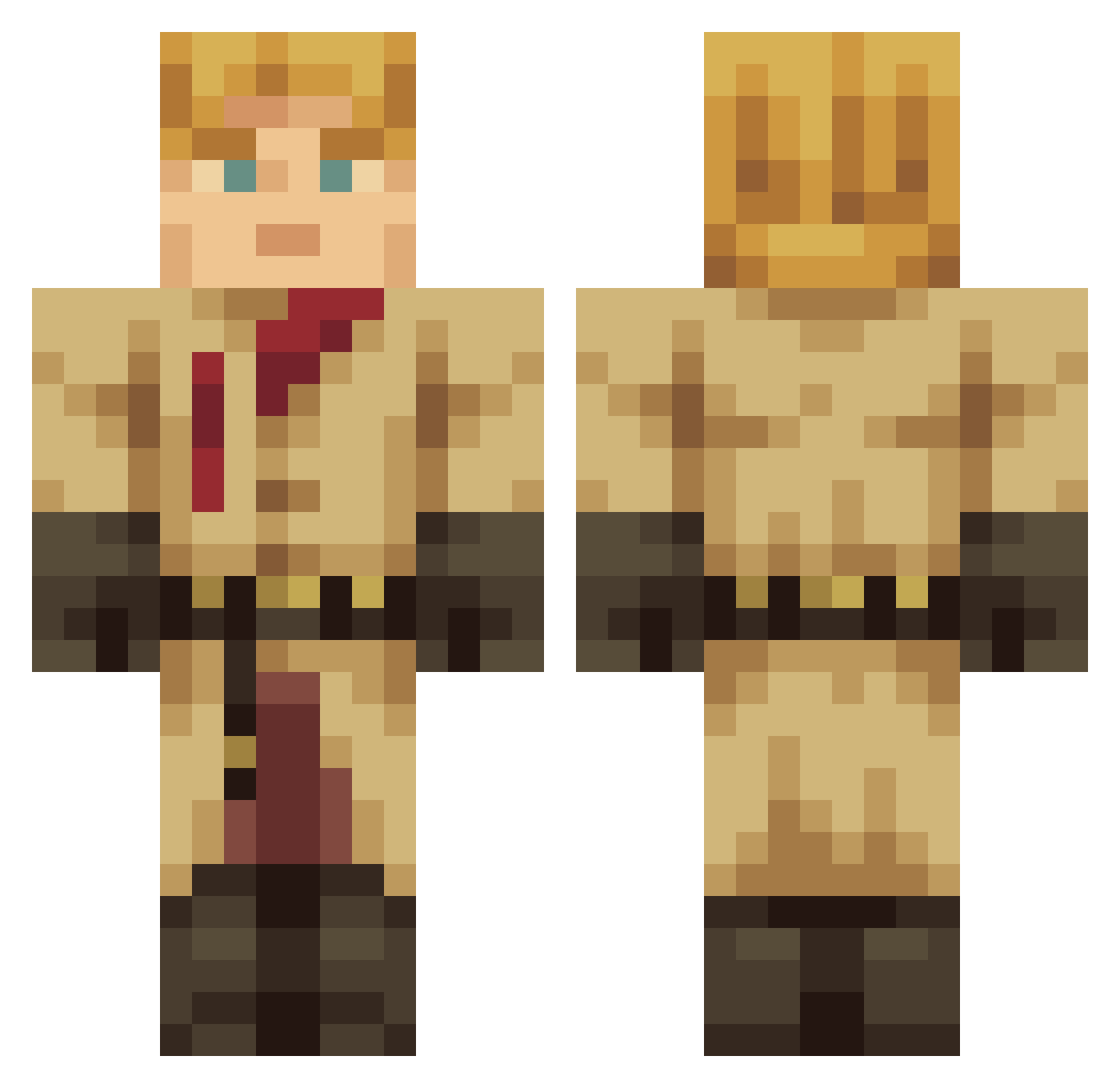 kSleepp Minecraft skin, front and back view