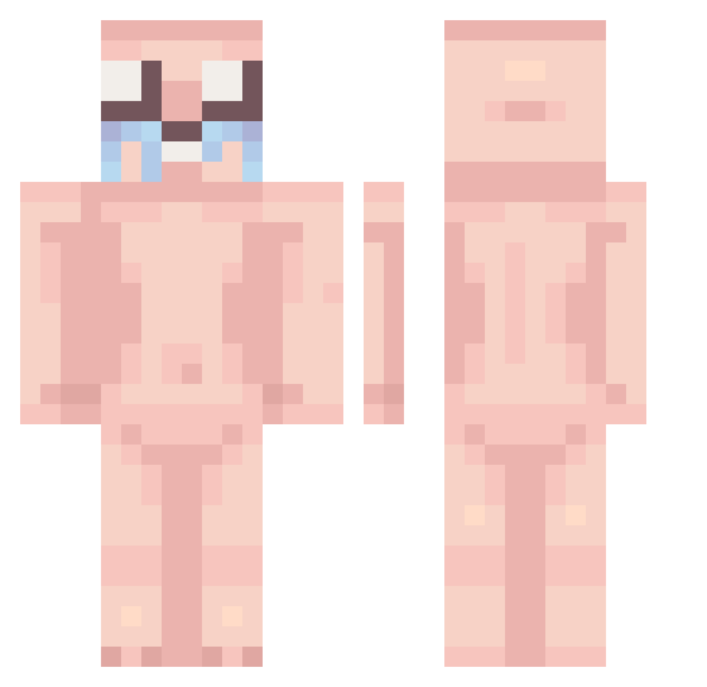 Jul123x Minecraft skin, front and back view