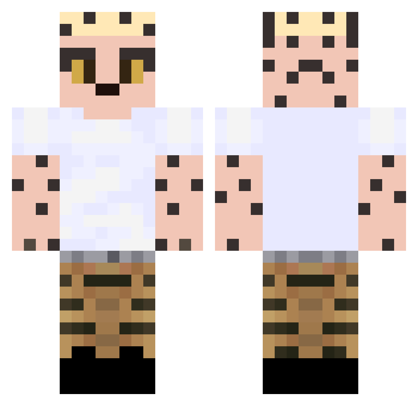 qJoelo Minecraft skin, front and back view