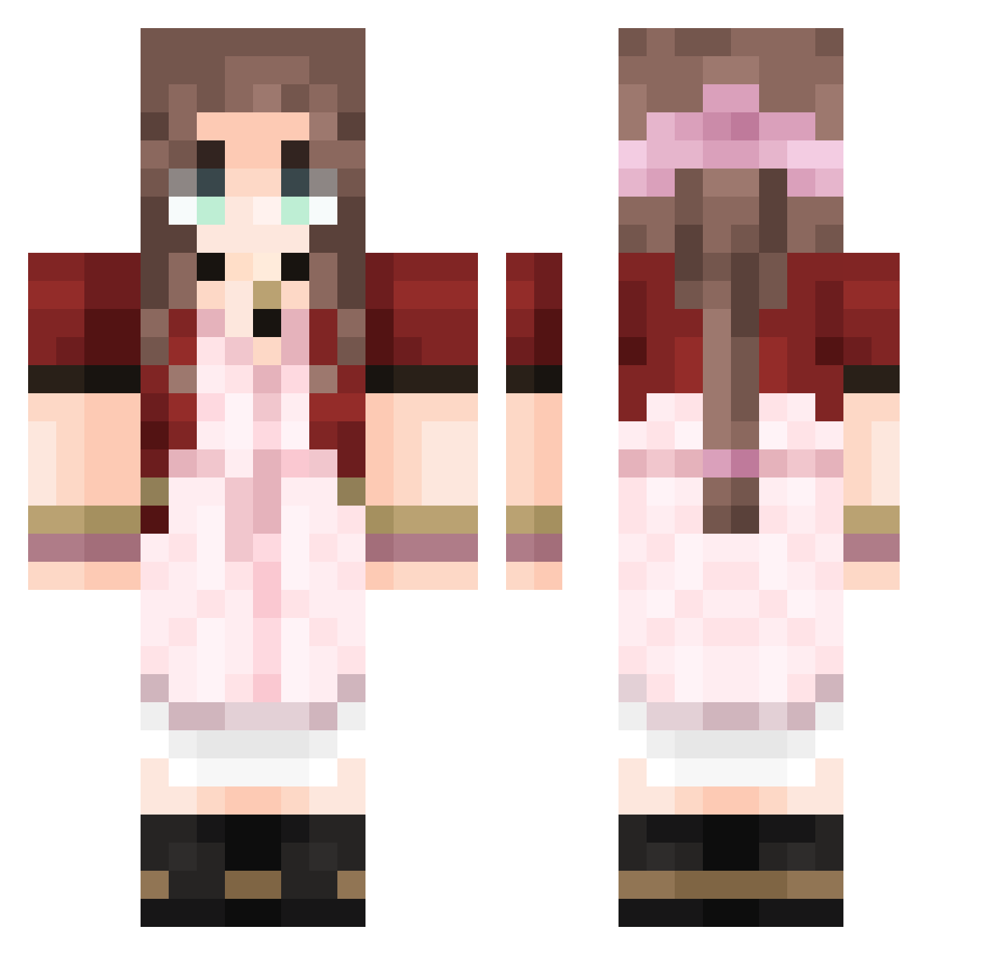 LottieP03 Minecraft skin, front and back view