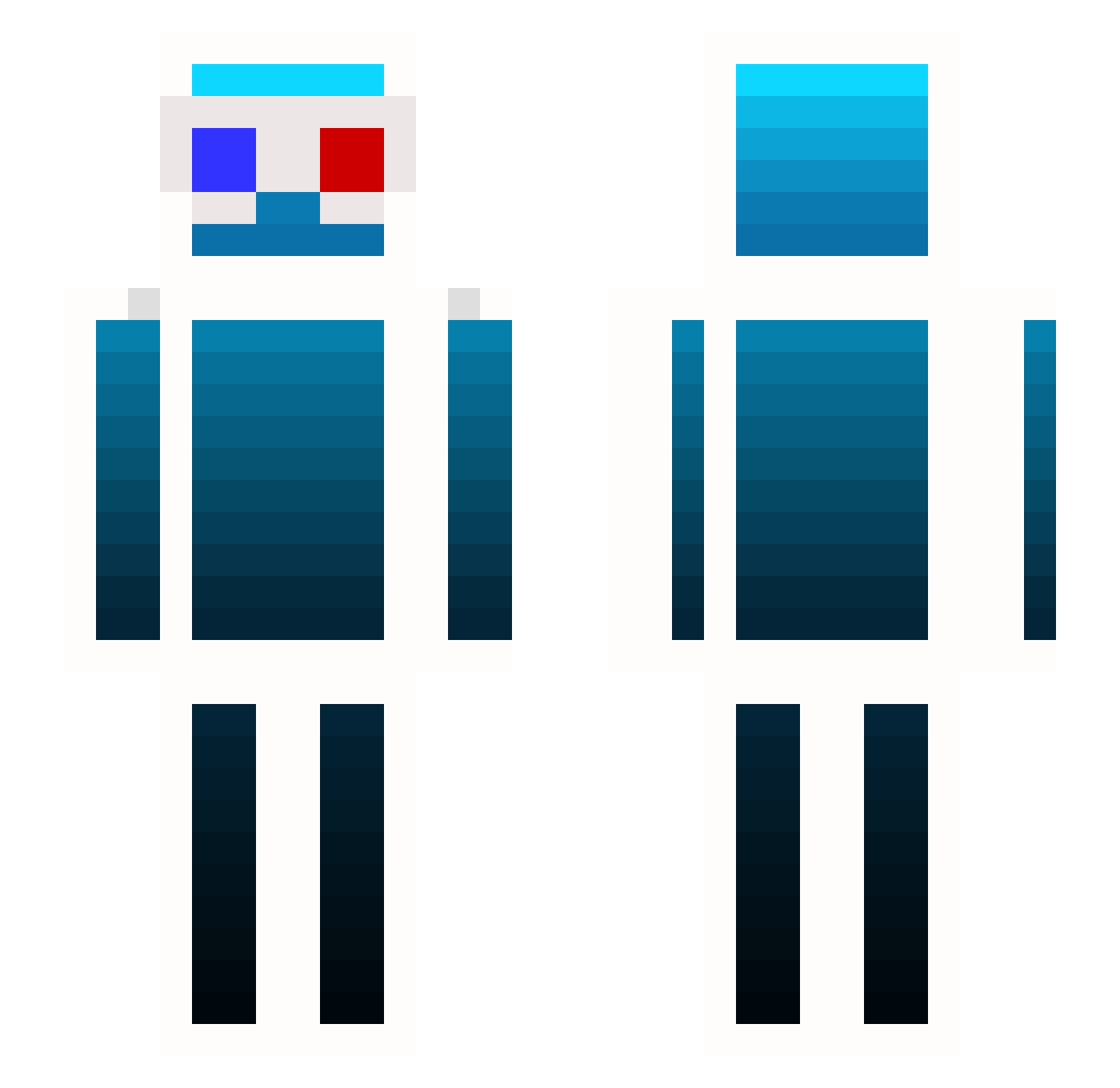mshkay Minecraft skin, front and back view