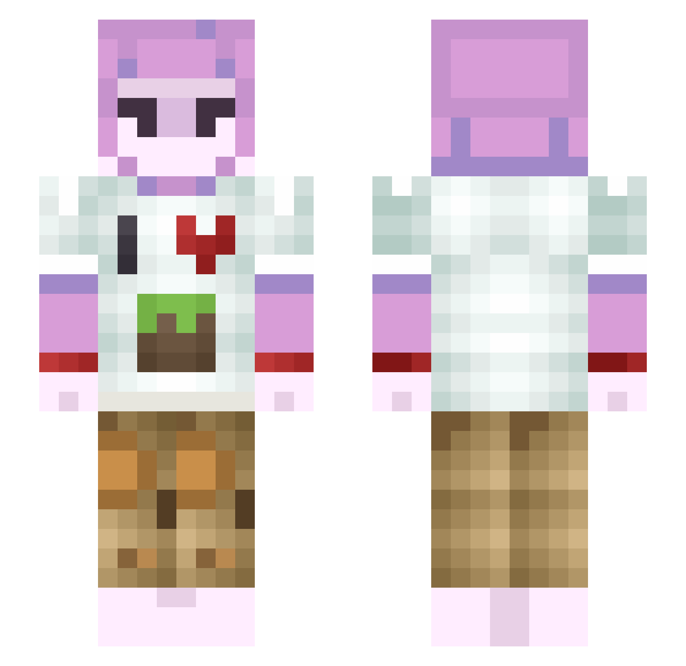 P1vNoy_Volk Minecraft skin, front and back view