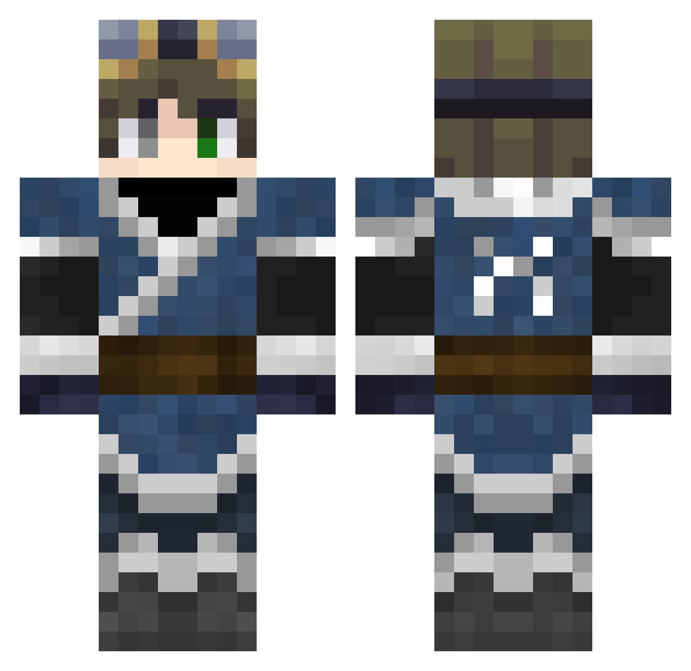 SilverS0uL Minecraft skin, front and back view