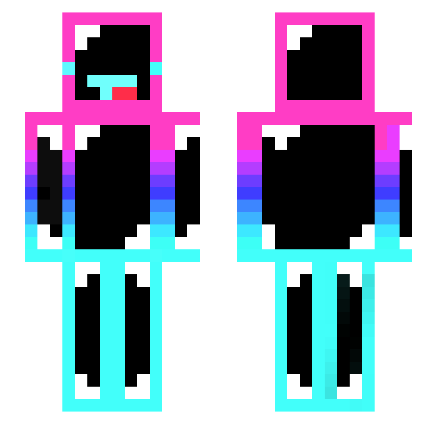Athar_channel Minecraft skin, front and back view