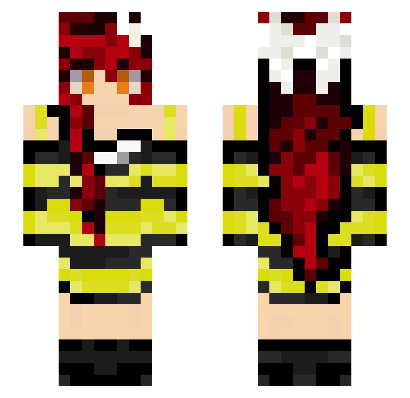 Syneria Minecraft skin, front and back view