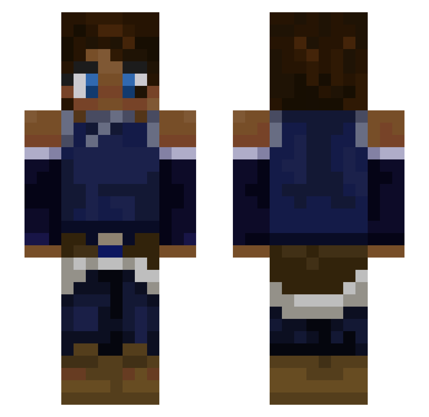 Denooxo Minecraft skin, front and back view