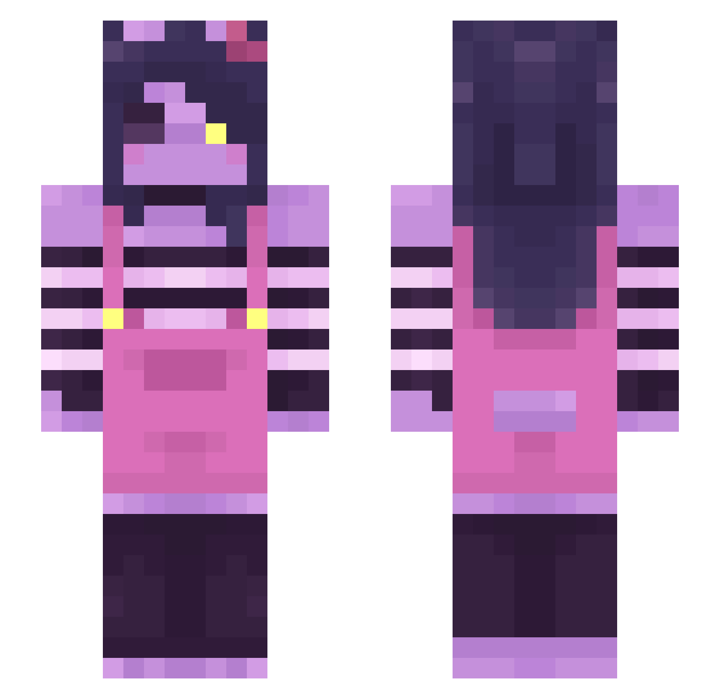 Xoriel Minecraft skin, front and back view