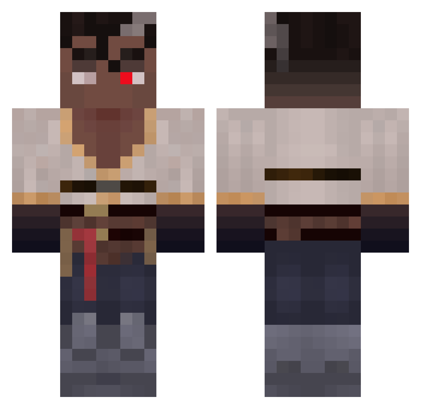 CaMuRiblue Minecraft skin, front and back view